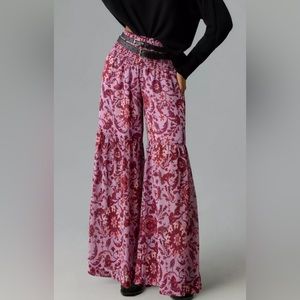By Anthropologie Chiffon Tiered Wide-Leg Pants